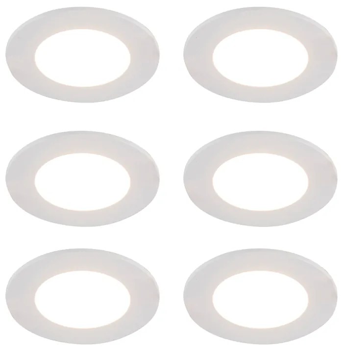 Set de 6 spoturi încastrate albe cu LED Dim to Warm 7W IP65 - Blanca