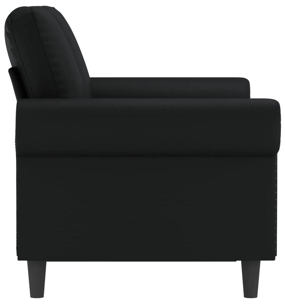Canapea cu 2 locuri, negru, 120 cm, piele ecologica Negru, 152 x 77 x 80 cm