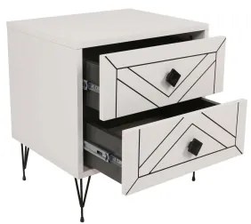 Noptieră LUNA 50x55 cm albă