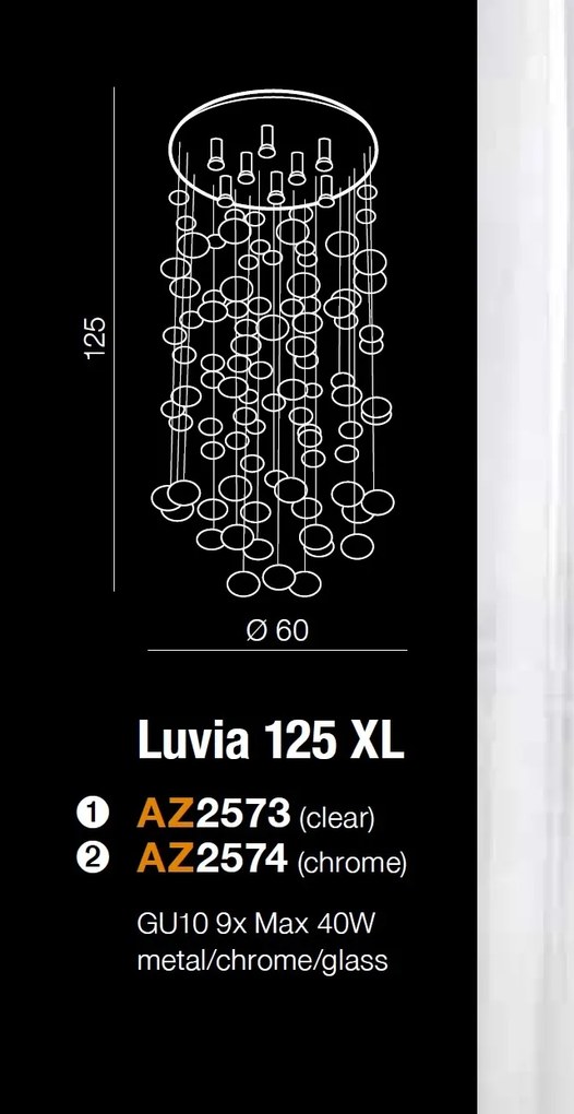 Lustra XL moderna design deosebit 60cm Luvia clar
