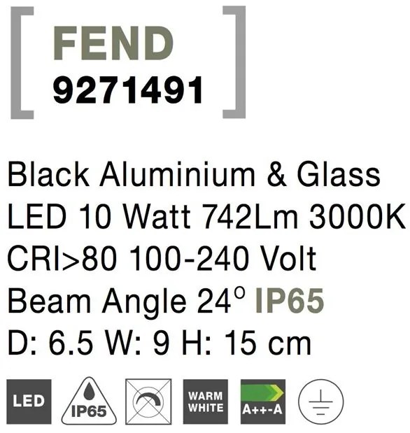 Mini proiector LED modern pentru iluminat exterior IP65 FEND II