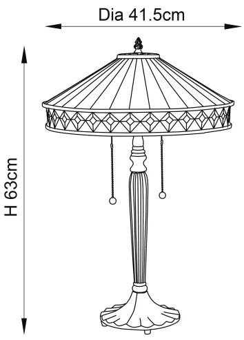 Endon 70935 - Lampă de masă Tiffany FARGO 2xE27/60W/230V, Ø 41,5 cm