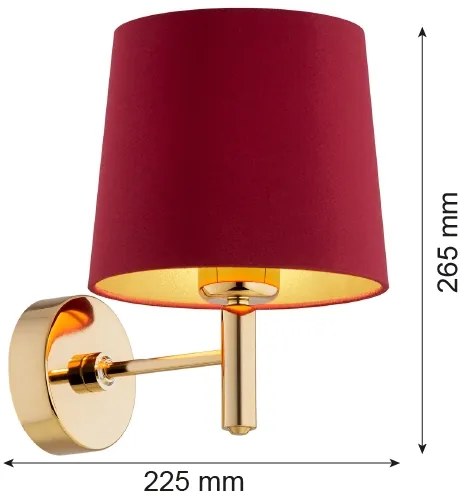 Lampă de perete PONTE PLUS 1xE27/15W/230V roșu Argon 8311