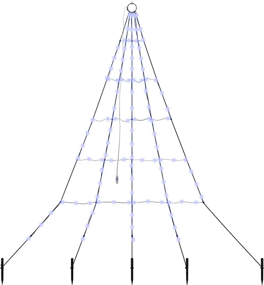 vidaXL Brad de Crăciun LED cu țevi de prindere în pământ 182 cm Metal