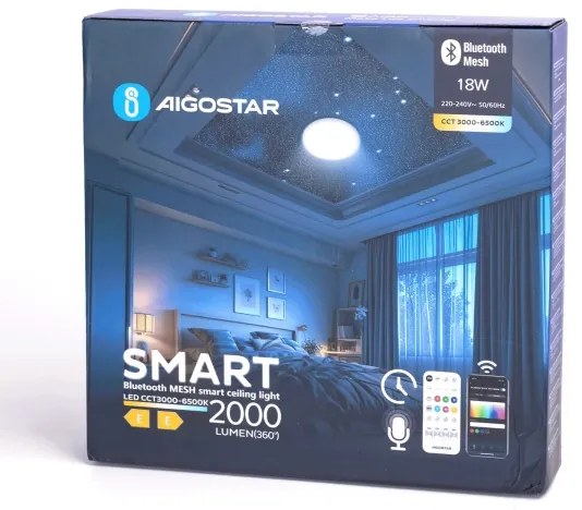 Aigostar - Plafonieră LED pentru baie LED/18W/230V IP44 + telecomandă