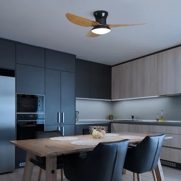 Brilagi-LED Ventilator plafonier reglabil LED/30W/230V 3000-6500K negru/maro+DO