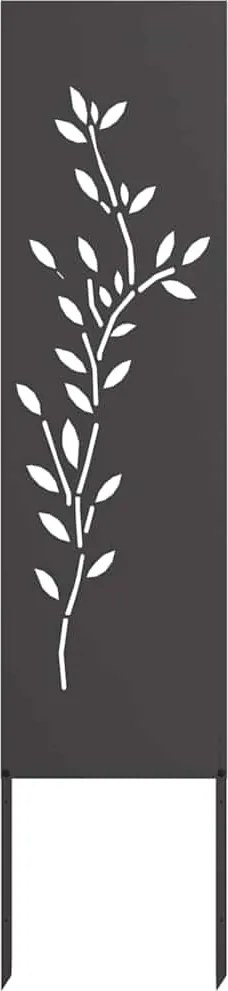 vidaXL Ecran de intimitate pentru grădină Floral Negru 32 x 140 cm