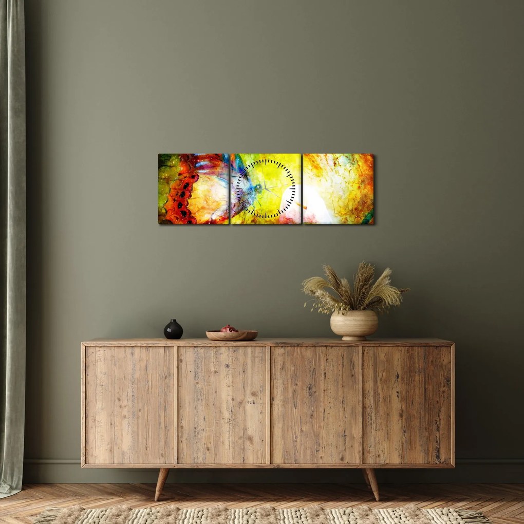 Tablou - Fluture spațial (cu ceas) (90x30 cm)
