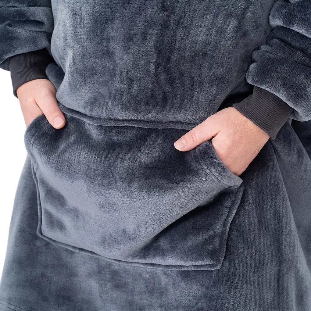 Hanorac din micropluș cu imitație blăniță 4Home Antracit, uni L - pentru bărbați