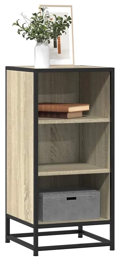 vidaXL Dulap, stejar sonoma, 35,5x35x76 cm, lemn prelucrat și metal