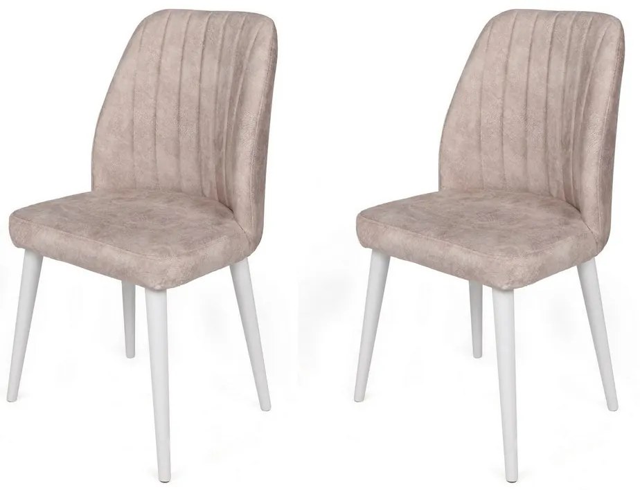Set de scaune de sufragerie Alfa Cream and White, 2 buc.