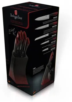 Set cutite otel inoxidabil (6 piese) Black Burgundy Metallic Line Berlinger Haus BH-2176