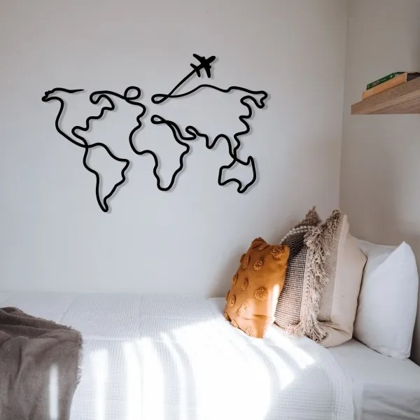 Decorațiune de perete 60x42 cm metal hartă