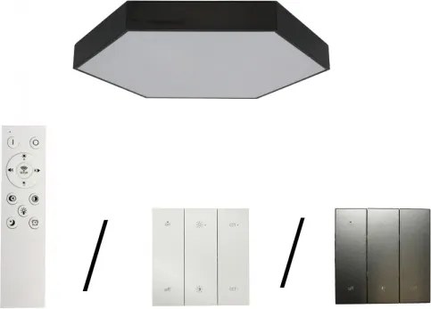 Plafonieră LED, 135 W, 230 V, 3000/4000/6500 K, Ø 80 cm, neagră