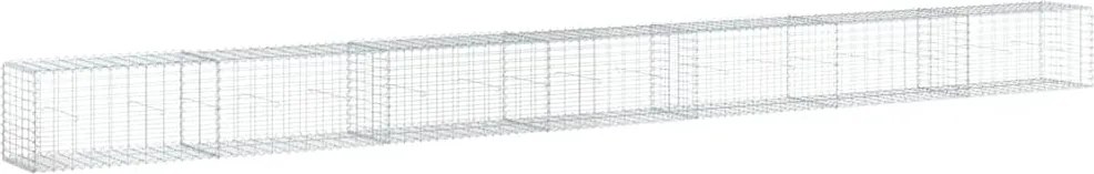 vidaXL Coș gabion cu capac, argintiu, 700x50x50 cm, fier galvanizat