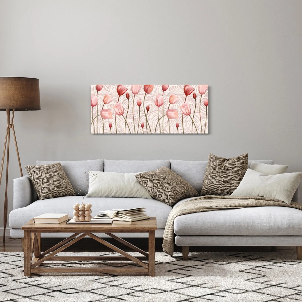 Tablou - Lalele roz (120x50 cm)