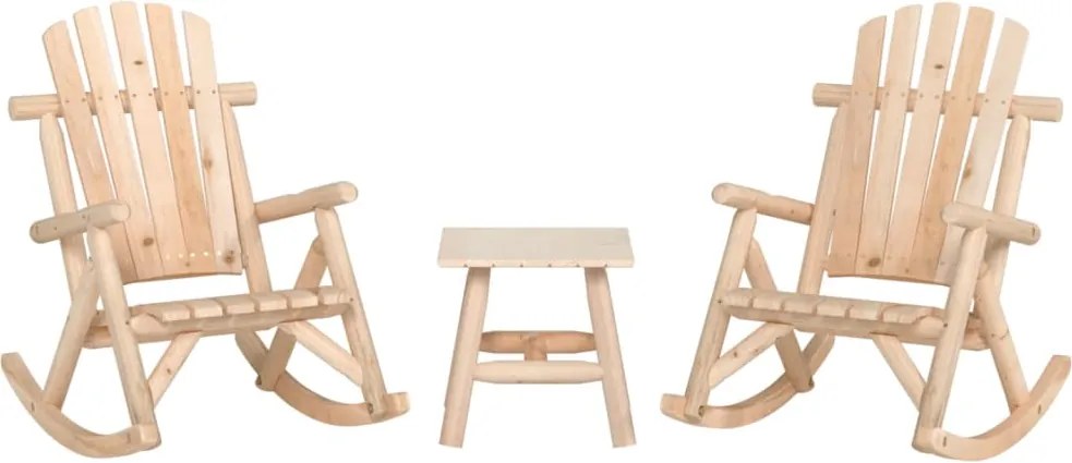 vidaXL Set mobilier de grădină, 3 piese, lemn masiv de molid
