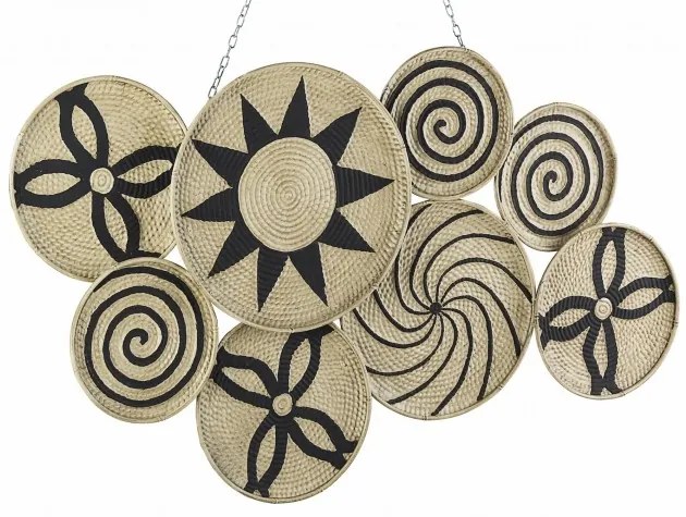 Decoratiune metalica de perete Turkana Large Natural / Negru, l107xA4xH62 cm