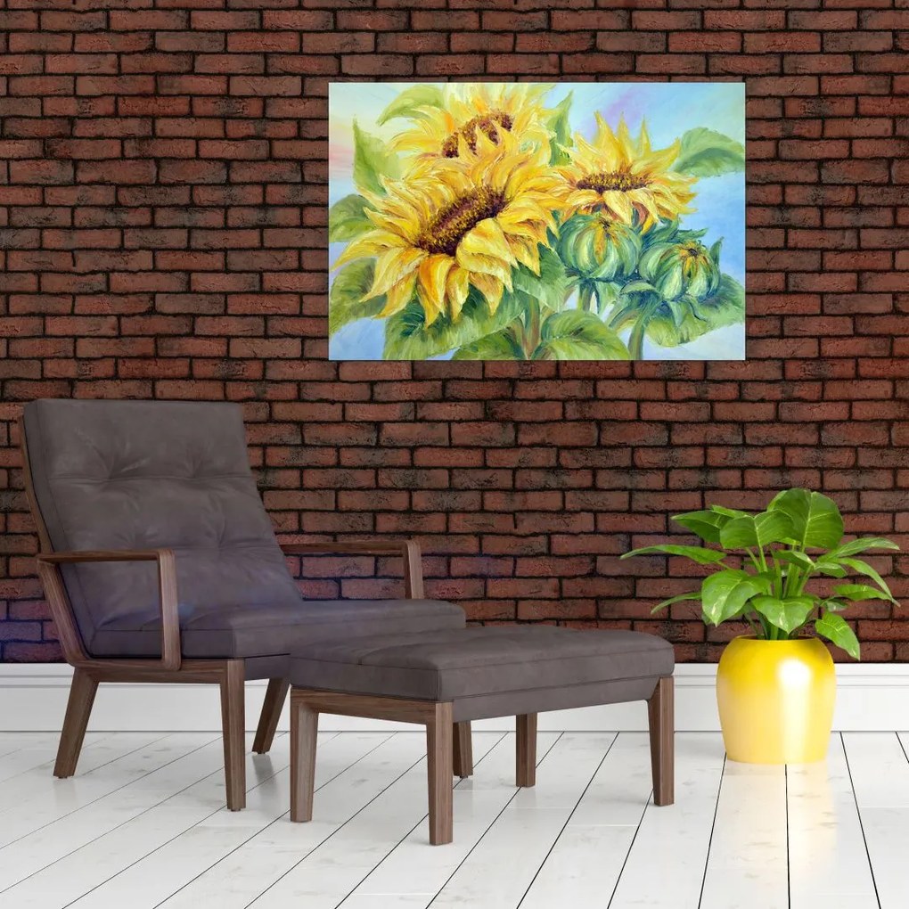 Tablou - Floarea soarelui înflorită (90x60 cm)