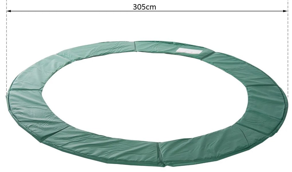 Homcom Copertura di protezione per trampolino elastico, Verde, Ø305cm
