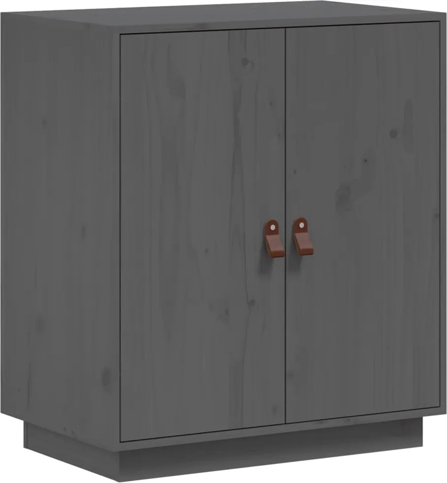 vidaXL Dulap, gri, 65,5x40x75 cm, lemn masiv de pin