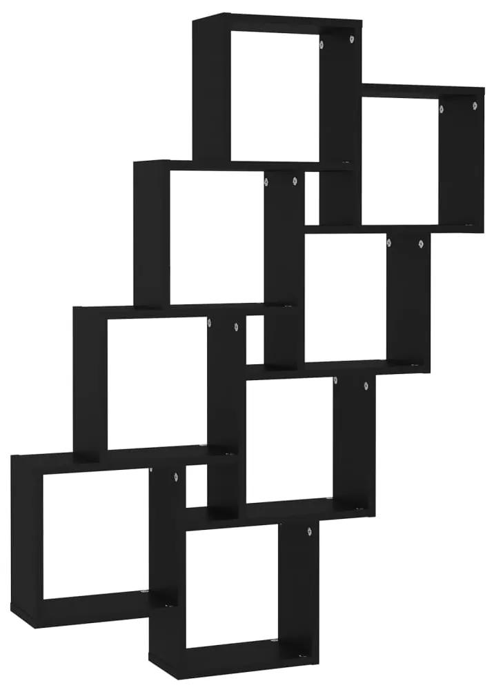 807179 vidaXL Raft de perete cub, negru, 90x15x119 cm, PAL