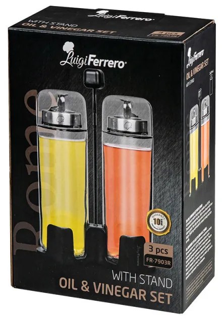 Luigi Ferrero Rome FR-7903R, 270 ml, 3 bucăți, Sticlă, Oțel inoxidabil, Transparent/inox