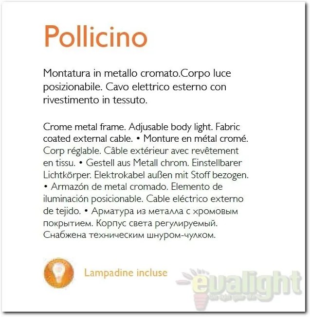 Aplica de perete,Plafonier reglabil POLLICINO AP2 052250