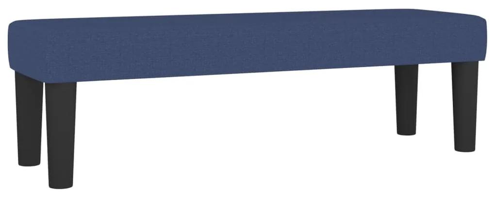 Pat box spring cu saltea, albastru, 140x200 cm, textil Albastru, 140 x 190 cm, Design cu nasturi