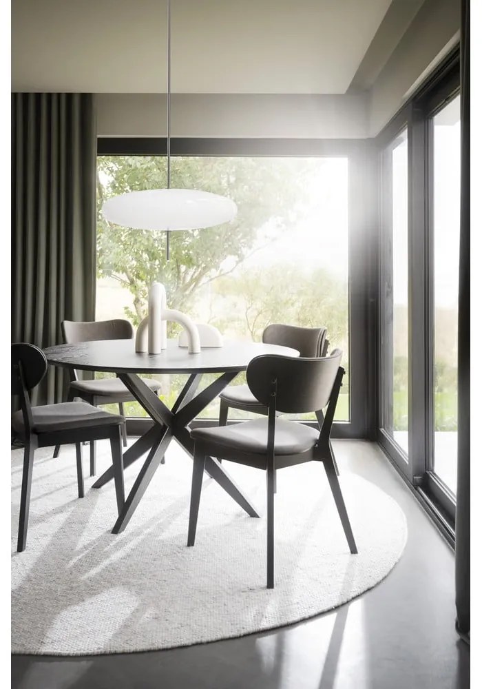 Masă de dining rotundă cu blat cu aspect de lemn de stejar 120x120 cm Calverton - Rowico