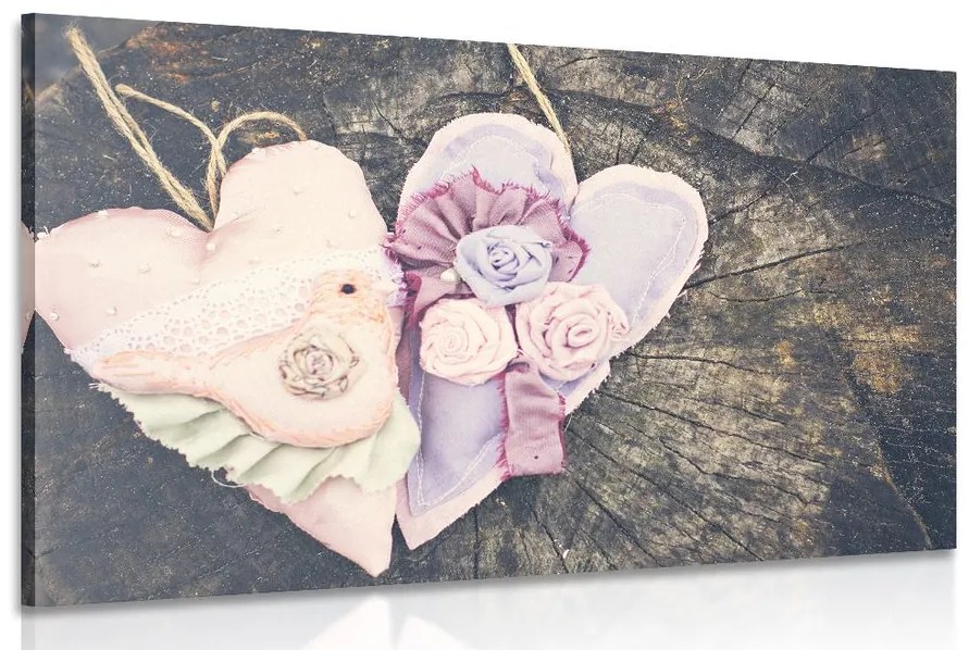 Tablou handmade inimioară pe trunchi