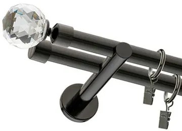 Galerie dubla PICIOR UNIVERSAL - KULA CRISTAL 19/19 - NEGRU (Alege marime: 320 cm)