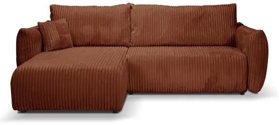 Colțar extensibil universal FRIDA, tip L, cu spațiu de depozitare, maro