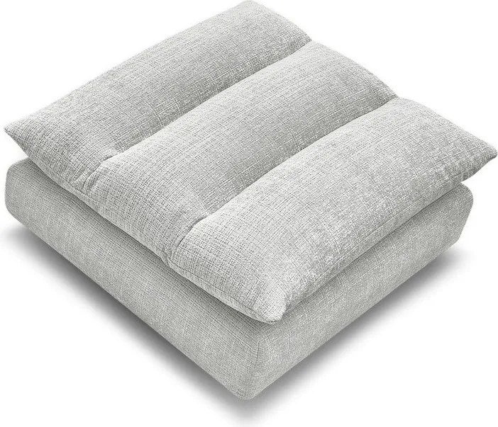 Taburet gri deschis cu tapițerie din chenille Neil – Bobochic Paris