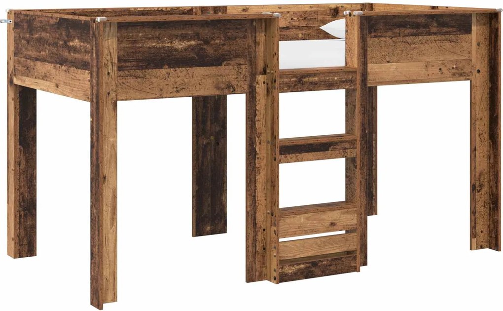 vidaXL Pat Etajat pentru Copii Lemn vechi 100 x 200 cm Lemn compozit