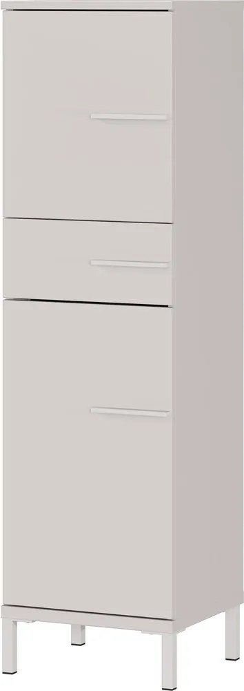 Dulap de baie crem înalt/îngust cu aspect mat 34x123 cm Laurino – Germania