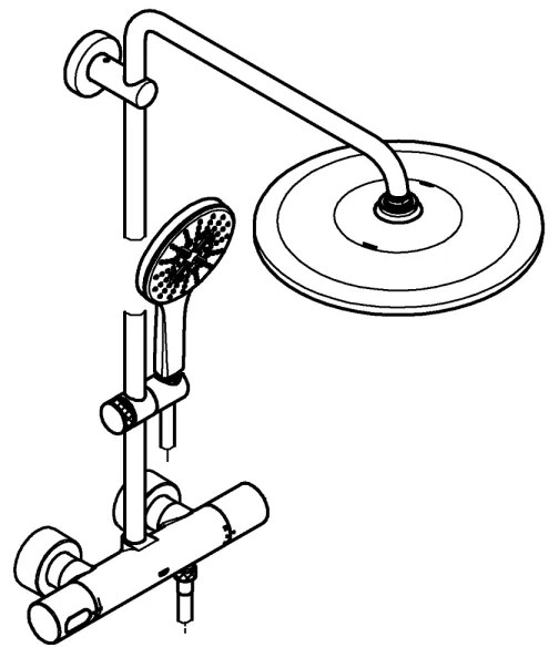 GROHE 26648000 - Sistem de duș RAINSHOWER SMARTACTIVE 310, 450 mm, crom lucios