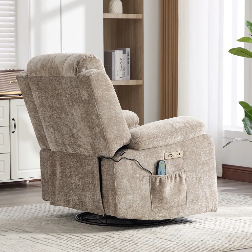 Fotoliu recliner electric dumonde cu funcție de balansare ,rotire și masaj în 8 puncte Arvo