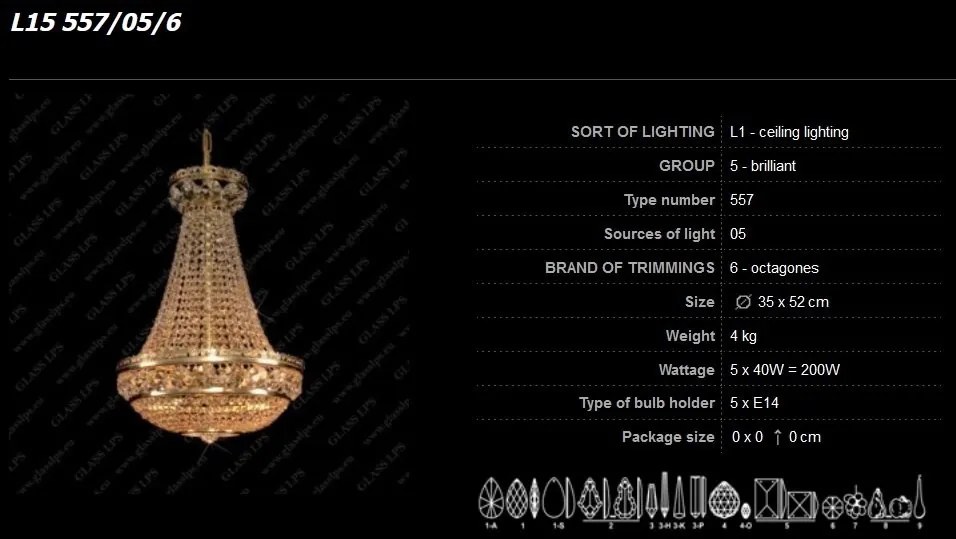 Lustra imperial cristal Bohemia L15 557/05/6