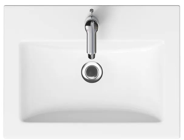 Set dulap baie suspendat 2 sertare lavoar inclus, 60 cm, riflaje 3D negru mat, MDF, Cersanit Tirso 600x450 mm, Negru mat
