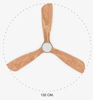 Ventilator LED de tavan FARO 33560DC LANTAU LED/15W/230V lemn/crom d. 132 cm + telecomandă