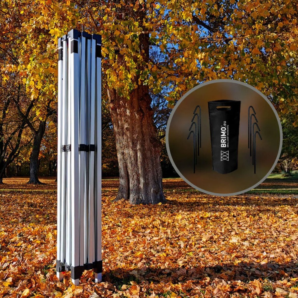 Foișor de Grădină Pliabil 3x3m | Protecție Premium UV/PVC | Structură Solidă BRIMO | Asamblare Rapidă Fără Unelte - fără pereți - Verde