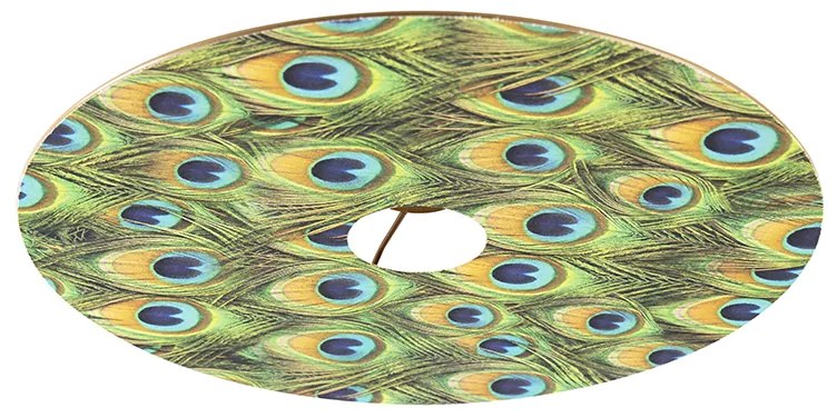 Abajur plat din catifea cu design de păun cu auriu 45 cm