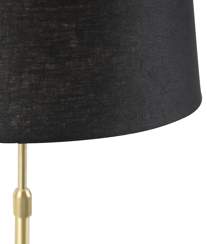 Lampă de masă auriu/alamă cu abajur din in negru 35 cm - Parte