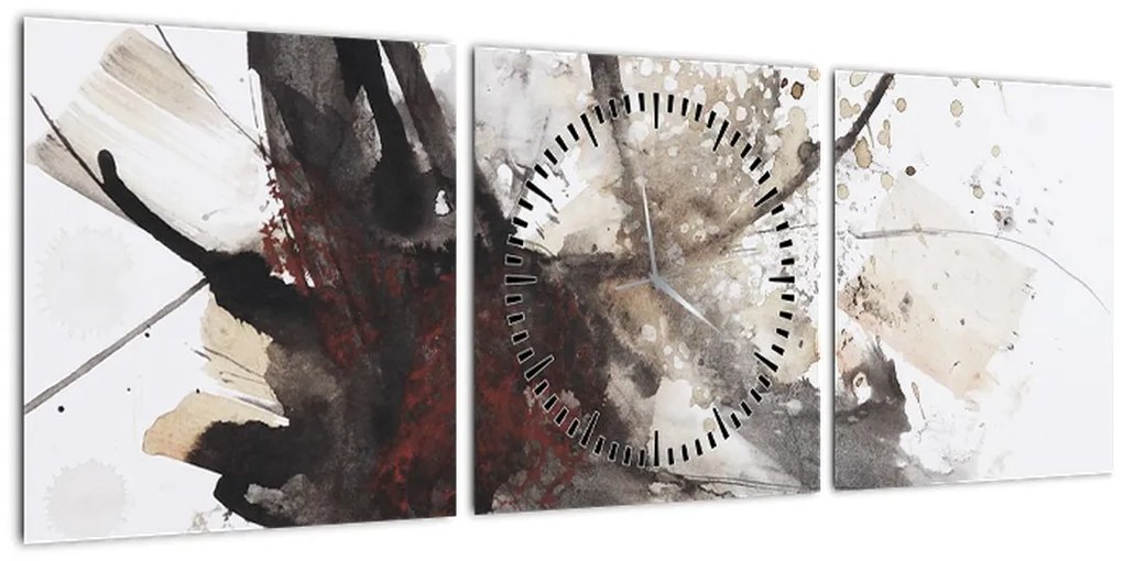 Tablou cu pictură abstactă (cu ceas) (90x30 cm)