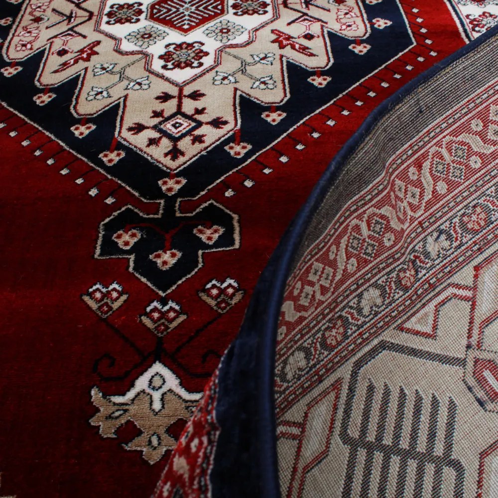 Covor clasic burgundia Turkmen 200x300 covor poliester mecanic pentru living sau dormitor