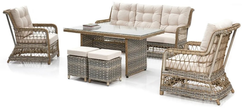 Set mobilier de gradina, Divona, Ibiza, Crem