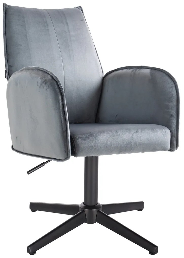 HR280CROSS Scaun Grafit din Catifea cu Bază Neagră
