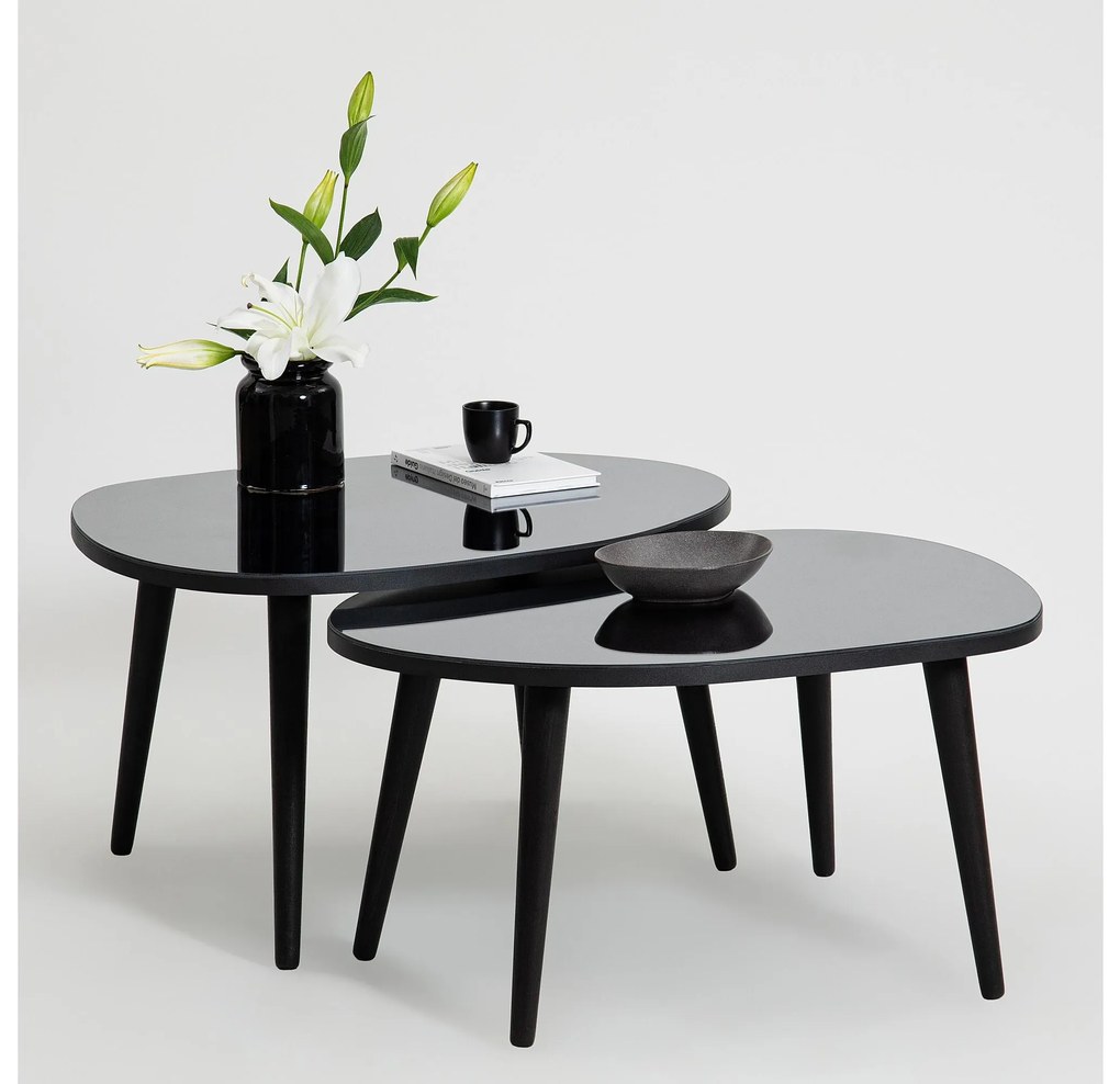 Set 2 buc măsuțe de cafea Gustavo (Negru + Gri). 1088420