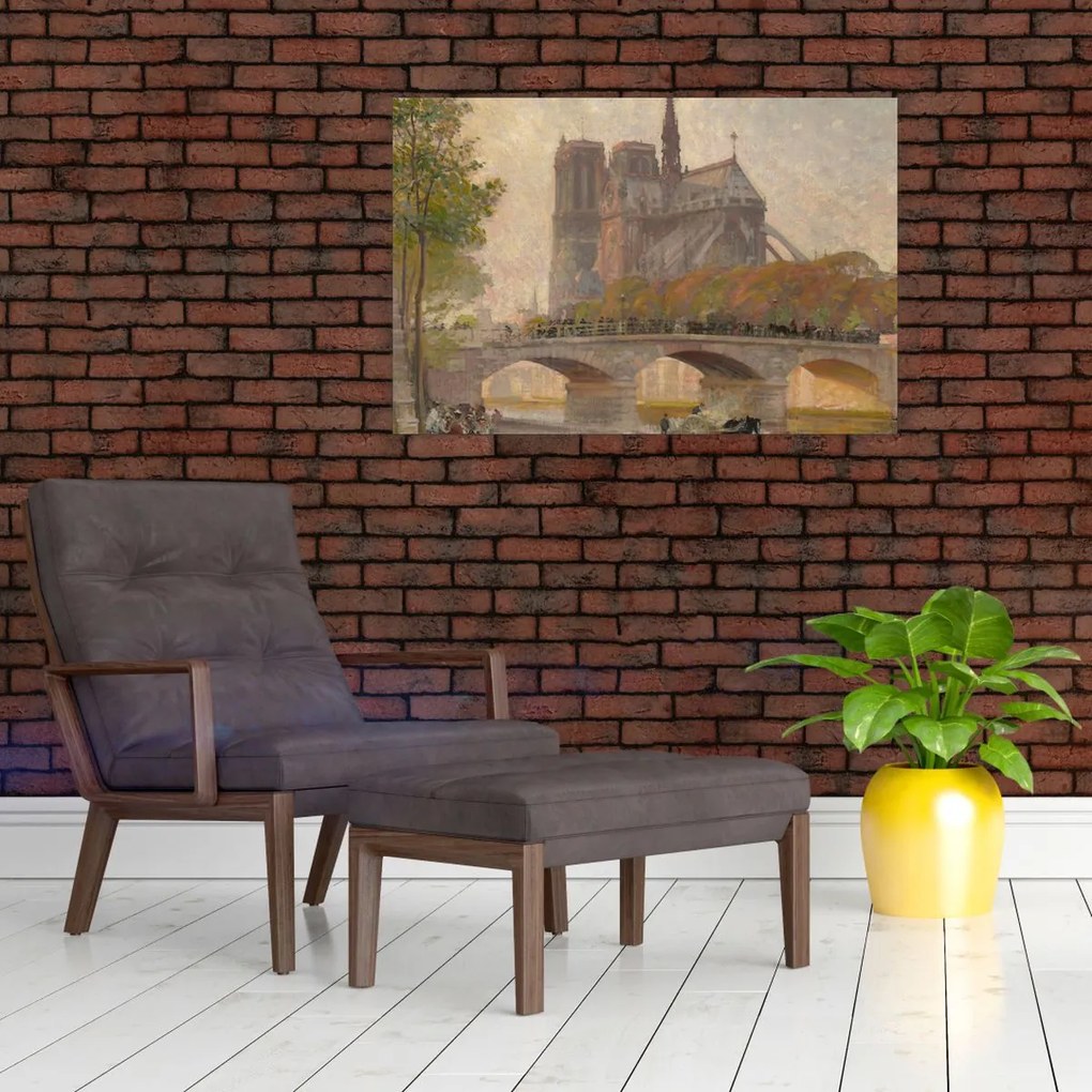 Tablou - Robert William Vonnoh, Notre Dame de Paris, reproducere (90x60 cm)
